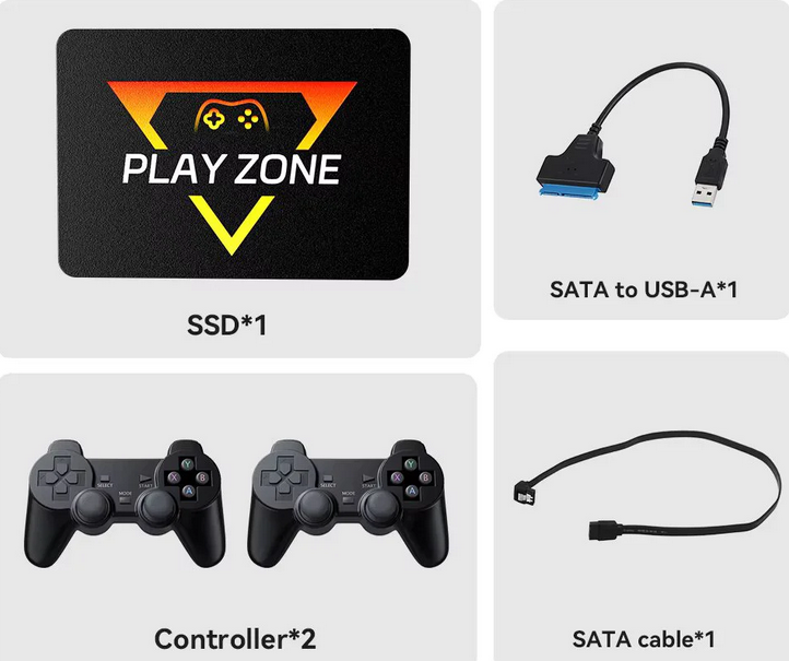 PlayZone 1TB Portable External  Handheld Game Console For Xbox/PS4/PS3/PS2/Switch Built-in 16000 Games For Win PC/Laptop